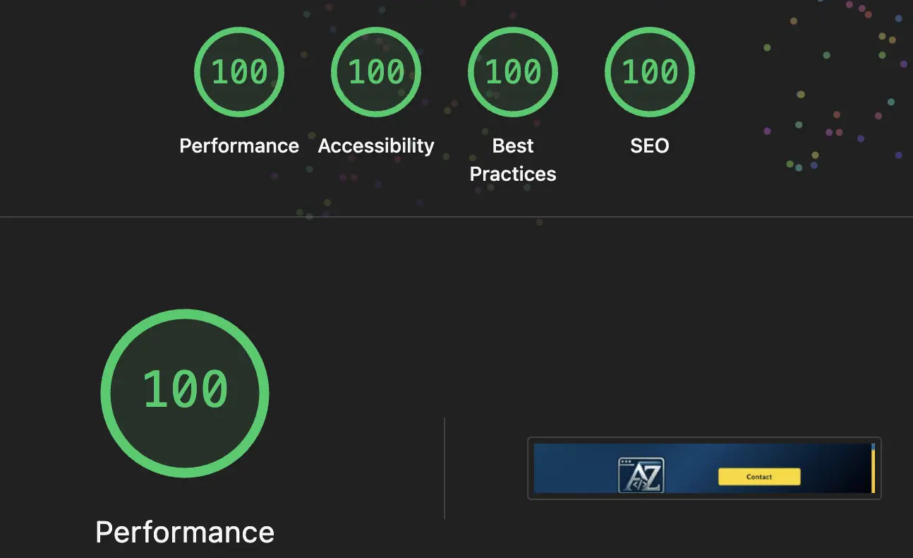 Aaser Zypher.dev Lighthouse performance report